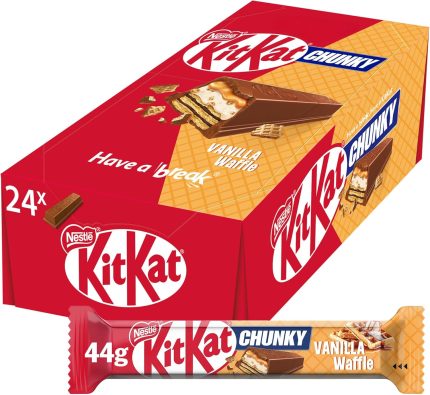 Nestle KitKat Chunky Vanilla Waffle Chocolate Bar 44g (24 Bars)