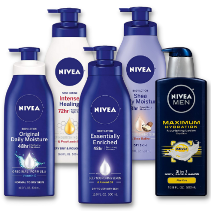 NIVEA Men Maximum Hydration 3-in-1 Body Lotion | Essentially Enriched | Original Shea Daily Moisture | Intense Healing