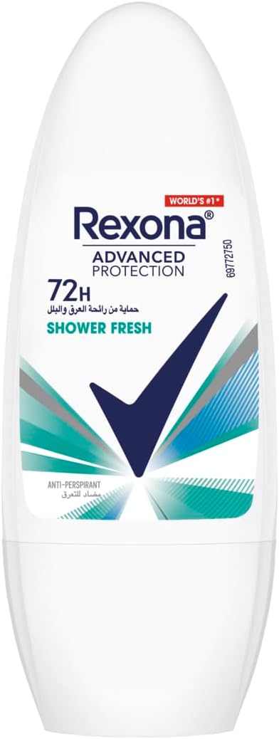 Rexona Women Antiperspirant Deodorant Roll On, 72 hour sweat & odor protection, Shower Fresh, with Motion Sense technology, 50ml