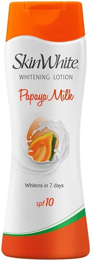 Skin White Whitening Lotion Papaya Milk SPF 10 - Whitens Skin in 7 Days - For Lighter, Softer and Healthier Skin - 200ml