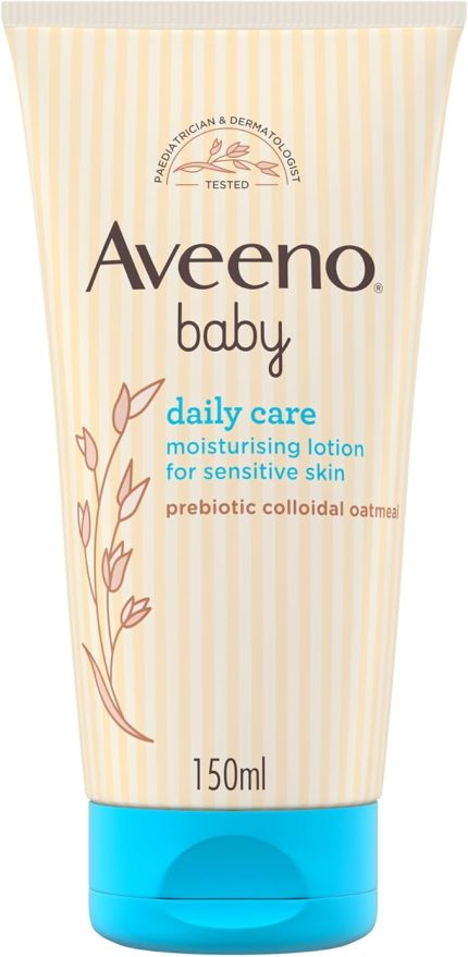 Aveeno Baby Daily Care Moisturising Lotion (1x 150ml), Clinically Proven to Hydrate and Restore Baby’s Natural Skin Barrier for Up to 24 Hours, Gentle and Nourishing Formula