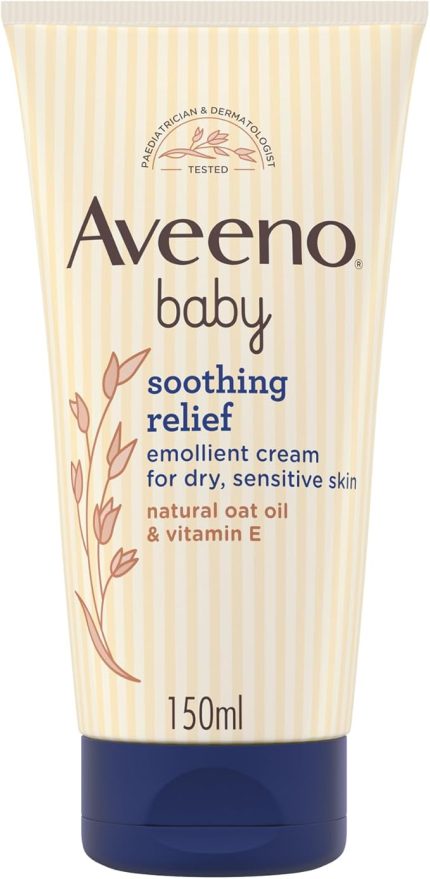 Aveeno Baby Soothing Relief Emollient Cream (1x 150ml), Gentle and Nourishing Moisturiser for Very Dry and Irritated Baby Skin, Dermatologist Recommended for Daily Use